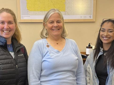 Free Press’ Sarah Stone and Arin Anderson with Wisconsin State Rep. Tara Johnson (center)