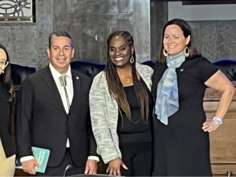 Free Press Action Co-CEO Jessica J. Gonzàlez with fellow civil-society experts and Sen. Ben Ray Luján