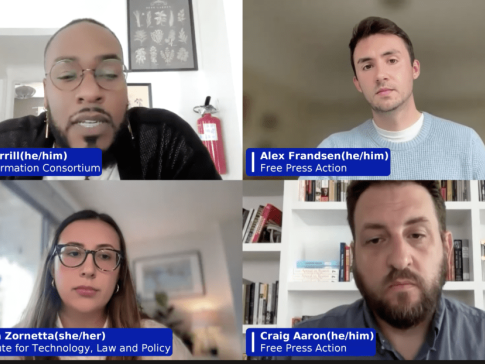 Speakers who took part in a Free Press Action/Media Power Collaborative webinar about the future of local journalism